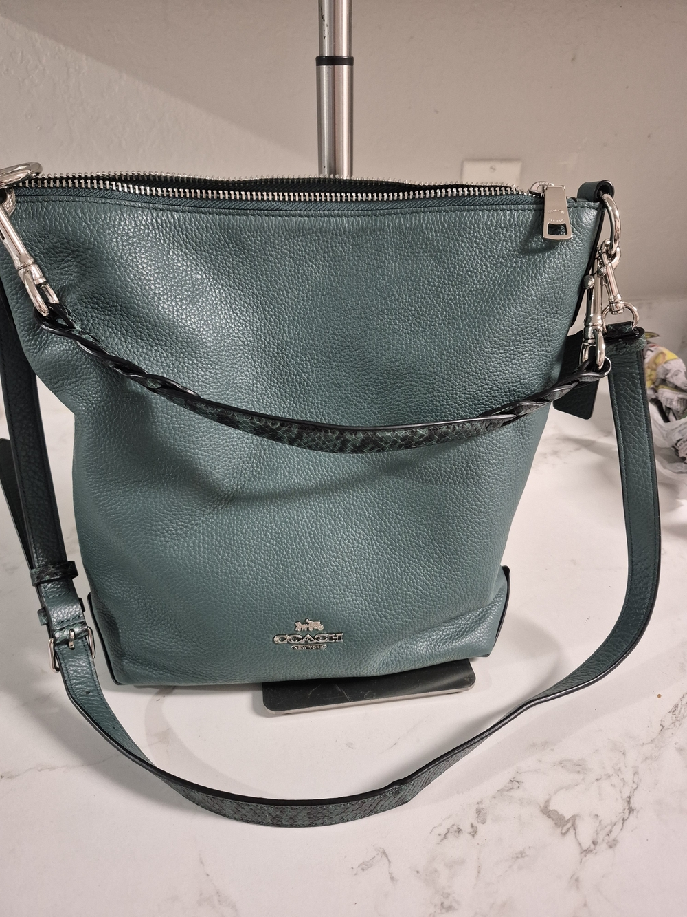 Coach Abbi Dufle Hobo Green Soft Leather